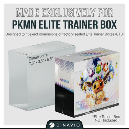 pokemon booster box case dimensions Dinavio Crafthouse PET Plastic ETB Protector Case 5 Pack - Elite Trainer Box Protector
