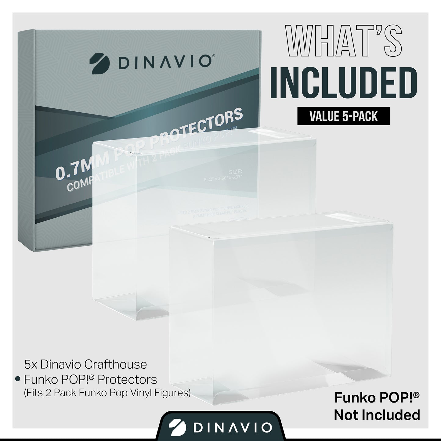 Funko Pop 2 Pack 0.7mm Premium Soft Protector (5 Pack)