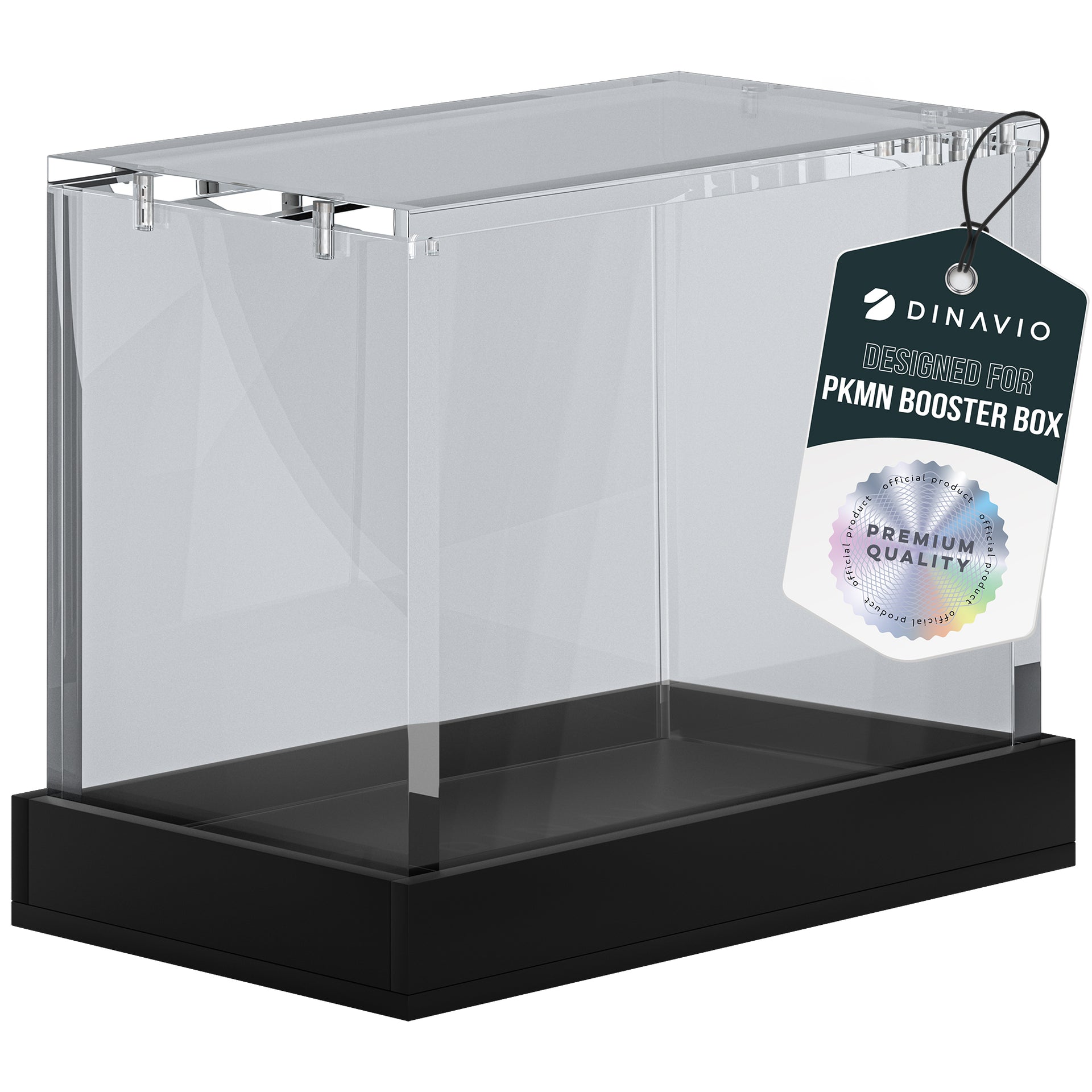 Custodia Espositiva Acrilica Per Booster Box Con Base Nera - Protezione Crystal Per Carte Pokemon