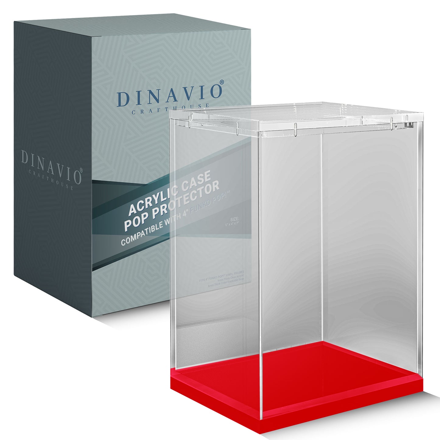 Funko Pop Acrylic Display Display Case with Colored Base